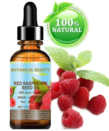 Botanical Beauty Red Raspberry Seed Oil 100% Pure/Natural/Virgin Cold Pressed - 1 Fl. Oz. | For Face, Hair, and Body - Buy Online on GoSupps.com