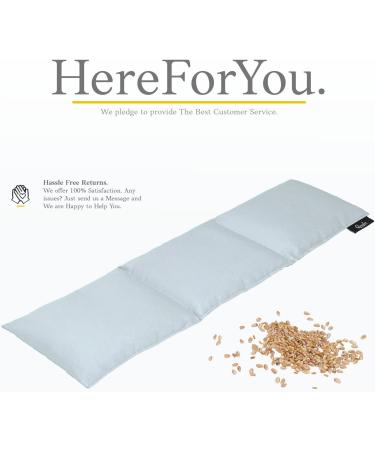 Grain Cushion - Warming Cotton Pillow 46x12 cm | Wheat-Filled Spelled Pillow for Back Neck & Shoulder Pain Relief | Perfect Gift in Light Blue - Buy Online on GoSupps.com