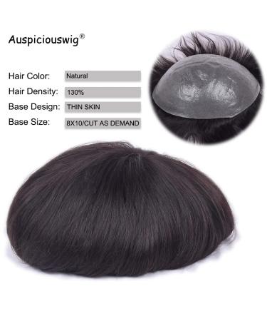 AuspiciousWig Hair Replacement System for Men | 8x10 Inch Natural Human Hair Toupet | Thin Skin Design for Superior Comfort - Buy Online on GoSupps.com
