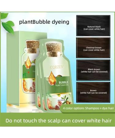 Natural Plant Extract Grey Hair Color Bubble Shampoo - Non-Damage Black Hair Dye for Men & Women - Buy Online on GoSupps.com