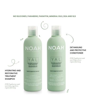 NOAH Yal Hyaluronic Acid Hair Care Set - Moisturizing Shampoo Conditioner & Serum | Cruelty-Free & Fortifying | 8.5 fl.oz Each + 20ml Hair Serum - Buy Online on GoSupps.com