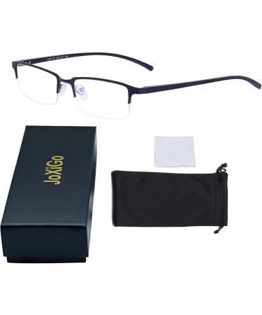Joxigo Computer Glasses - Blue Light Filter Anti-Fatigue UV Protection Stylish Metal Rectangular Design for Men - Buy Online on GoSupps.com