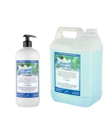 Claudius Showergel Blue Lotus 5 liter + 1 liter met pomp wit