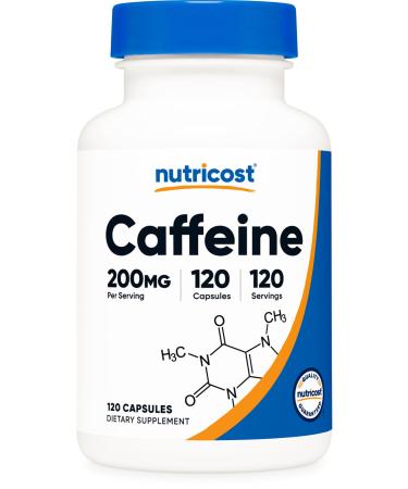 Nutricost Caffeine Pills 200mg 120 Capsules - Gluten Free Non-GMO 120 Count (Pack of 1)