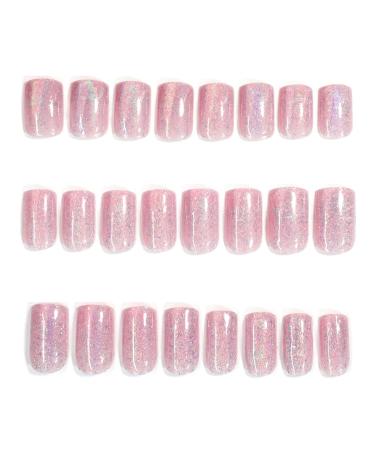 TQUXNGA Naked False Nails Detachable Press On Nail Cats Eye False Nails Full Cover Stick On Nail for Women and Girls
