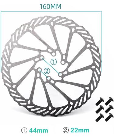 Pair of 160mm Stainless Steel Bike Disc Brake Rotors - 6 Bolt for Road, Mountain, BMX Bikes (Black) - Includes 6 Screws - Buy Online on GoSupps.com