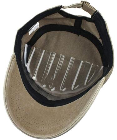 Uaook Classic Premium Army Cap - Men's Cotton Military Style Flat Cap | Low Profile Summer Fiddler Hat | Unisex Retro Baseball Chapeau - Buy Online on GoSupps.com