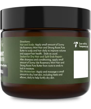 Sunny Isle Rosemary Mint Hair and Strong Roots Butter 2oz Infused with Biotin & Jamaican Black Castor Oil Dry Scalp Split Ends & All Hair Types - Buy Online on GoSupps.com
