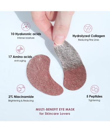 Sweet Dreams Collagen Glow Rose Gold Eye Masks - Under Eye Patches for Dark Circles & Wrinkles with Collagen, Niacinamide, Hyaluronic Acid & Peptides - Buy Online on GoSupps.com