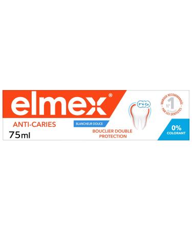 ELMEX - Elmex Anti-Caries Toothpaste Gentle Whiteness 0% Colorants - Cavities - Sensitive Teeth Sore Gums Enamel Protection - 75 ml
