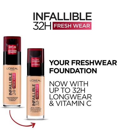 L'Or al Paris Grundieung Infallible 24H Fresh Wear Make-Up 140 Golden Beige Pack of 3 (3 x 30 ml) - Buy Online on GoSupps.com