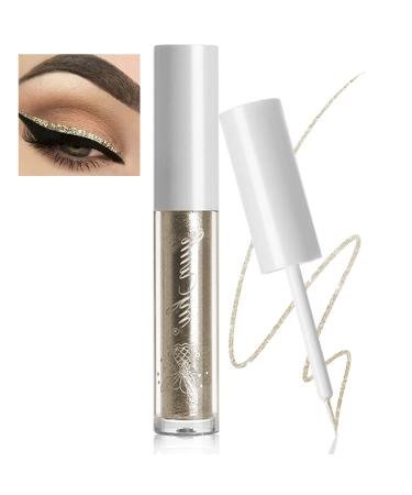 Jutqut Liquid Glitter Eyeliner  Metallic Eye Liner and Eyeshadow with Shimmer Diamond Sparkling Sheen  Long Wearing  3D Eye Glitter Makeup  Intense Color with One Layer Coverage  03 03SUNSET GOLD