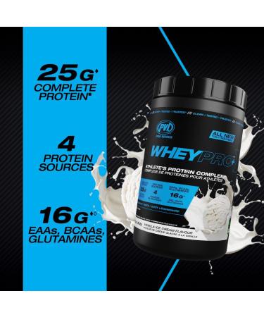 PVL Pro Series Whey Pro+ | Athlete's Protein Complex | 4 Stage Complete Protein Shake (840g Vanilla Ice Cream) Vanilla Ice Cream 840g - Buy Online on GoSupps.com