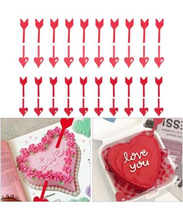 Didiseaon 20pcs Valentine's Day Cake Inserts Fruit Cake Bridal Shower Picks Appetizer Toothpicks Decorative Cake Inserts Red Decor Paper Cups Birthday Cake Decoration Dessert Arrow - Buy Online on GoSupps.com