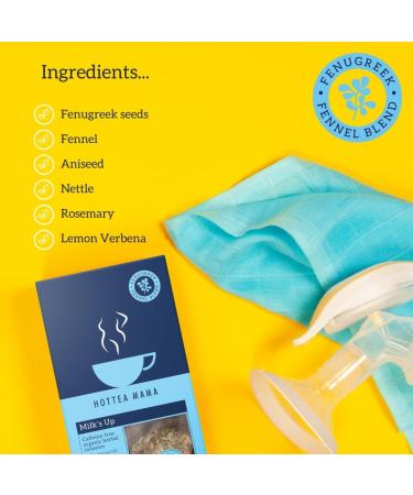 HOTTEA MAMA Milk's Up Organic Breastfeeding Tea | Fenugreek & Fennel | Lactation & Nursing Support | Caffeine Free | Herbal Tea | 14 Biodegradable Pyramid Bags - Buy Online on GoSupps.com