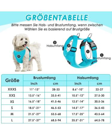 Slowton Dog Harness with Safety Belt for Cars - Breathable Dog Seat Belt with 2 Carabiner Hooks - Light Blue Size L - Buy Online on GoSupps.com