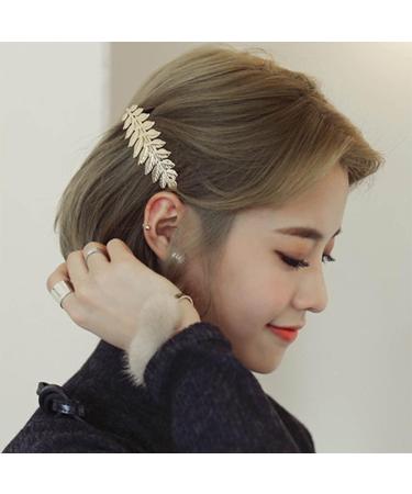 Iaceble Vintage Gold Leaf Hair Clip - Bohemian Greek Goddess Barrette for Women and Girls - Buy Online on GoSupps.com