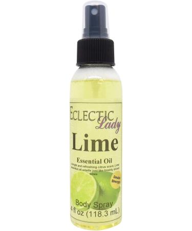 Lime Essential Oil Body Spray (Double Strength) 4 ounces Body Mist for Women with Clean Light & Gentle Fragrance Long Lasting Perfume with Comforting Scent for Men & Women Cologne with Soft 4 Fluid Ounces (Double Strength)