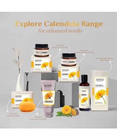Richfeel Anti Acne Calendula Face Wash | Power of Soothing Calendula Extracts | For Skin prone to Acne & Blemishes | Physician Formulated | Helps Calm & Replenish Skin | 100 Gram - Buy Online on GoSupps.com
