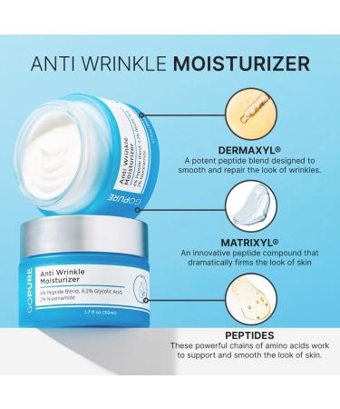 goPure Anti Wrinkle Face Moisturizer with Hyaluronic Acid & Glycolic Acid 1.7oz - Men & Women Night Cream - Buy Online on GoSupps.com