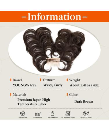 SARLA Messy Bun Hair Piece Side Comb Clip in Synthetic Hair Bun Hairpiece for Women Dark Brown Short Curly Wavy Versatile Adjustable Styles Easy Hair pieces Dark Brown-C - Buy Online on GoSupps.com