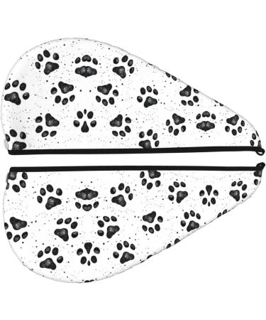 Dog Paw Pattern Coral Velvet Dry Hair Cap | Unisex Wet Towel Wrap for Bathroom Pool Party Beach & Home - Shop Now - Buy Online on GoSupps.com