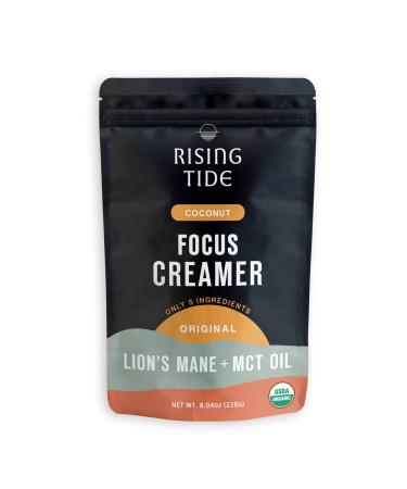 Rising Tide Focus Vegan Creamer, Organic Powdered Coffee Creamer with Lions Mane Mushroom & MCT Oil, Superfood Creamer, Non Dairy, Keto & Paleo Friendly, Original, 8.04 oz, 38 servings
