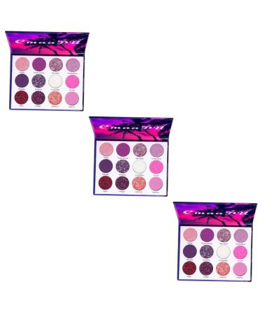 Healeved 3 Boxes Eyeshadow Palette Cosmetic Accessory Makeup Pallet Glitter Eye Shadow Plastic Colorful 1 count (Pack of 1) Colorfulx3pcs