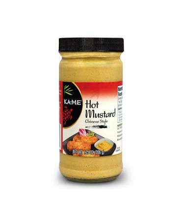 KA-ME Hot Mustard 7.25 oz, Authentic Asian Ingredients and Flavors, Certified Gluten Free, No Preservatives/MSG, Condiments For Egg & Spring Rolls, Fried Wonton, Roasted Pork Belly, Chinese Beef Hot Pot and Many More