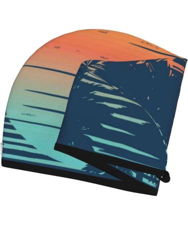 Super Absorbent Palm Trees Microfiber Hair Towel Wrap for Women - Quick Dry Coral Velvet Towel for Long Curly & Thick Hair - Buy Online on GoSupps.com