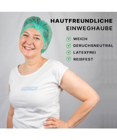 Buy Arnomed Disposable Hair Nets - 100 Pack Green Surgical Caps for Kitchen & Dental Hygiene | Unisex Hair Covers 52cm - Buy Online on GoSupps.com
