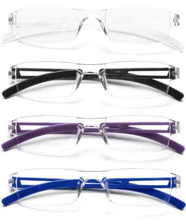 Kokobin Frameworkless Reading Glasses - Anti Blue Light Visual Aid for Men & Women (4-Pack +2.0 Diopters) - Buy Online on GoSupps.com