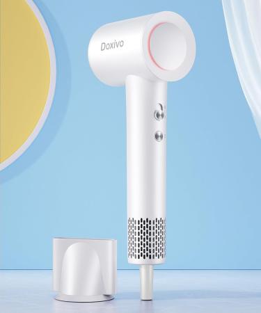 Professional Hair Dryer - 130 000 RPM High-Speed Ionic Blow Dryer | Fast Drying Low Noise Thermo-Control | Magnetic Diffuser & Nozzle | Ideal for Home & Travel - White - Buy Online on GoSupps.com