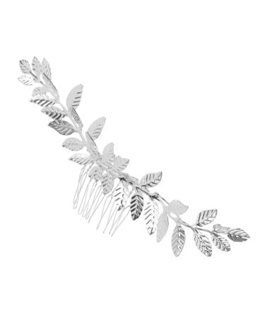 FRCOLOR retro hair combs wedding hair comb silver bridal comb for wedding silver goddess leaf wedding combs for hair green hair accessories Women Hairpins Mori Department scarf bride