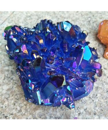 Beautiful Natural Blue Crystal Aura Quartz Stone Cluster Specimen 150g-550g Crystal Cluster 150g-200g - Buy Online on GoSupps.com