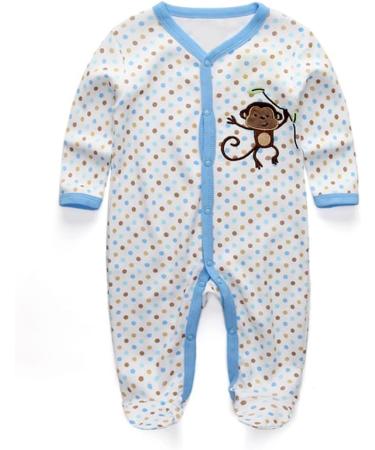 MAMIMAKA Baby Rompers Pajamas Cotton Jumpsuit | Boys Girls Sleepsuit Long Sleeve Footed Bodysuits | 0-3 Months | 2-Pack - Buy Online on GoSupps.com