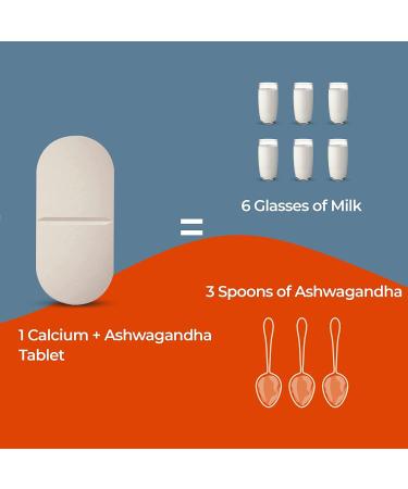 ZEROHARM Holistic Calcium and Ashwagandha Tablets - 120 Veg Tablets for Muscles, Bone, and Joint Health - Buy Online on GoSupps.com