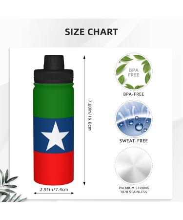 FJQWKLF Flag of Ogaden National Liberation Front Water Bottle 18OZ Stainless Steel Insulated Water Bottles with Spout Lid Sports Water Bottle for Travel Camping Hiking Biking Water Jug - Buy Online on GoSupps.com