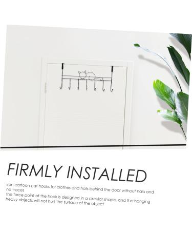STOBAZA Wrought Iron Door Hook Bathroom Door Towel Rack Hat Storage Rack Door Back Clothing Organizer Metal 41.5X23X5CM Black - Buy Online on GoSupps.com