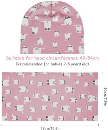 Baby Cotton Hat and Tube Scarf Set - Soft Beanie & Fashionable Scarf Combo in Pink | 1-3 Years - Buy Online on GoSupps.com