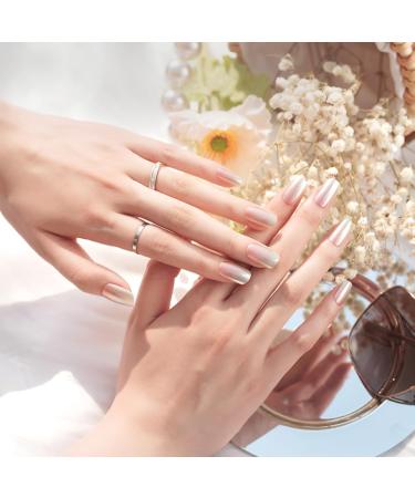 Danni & Toni Blushing Reflection Half-Hardened Gel Nail Films | Pink Mirror Nail Sticker Wraps - 28 Pack - Buy Online on GoSupps.com