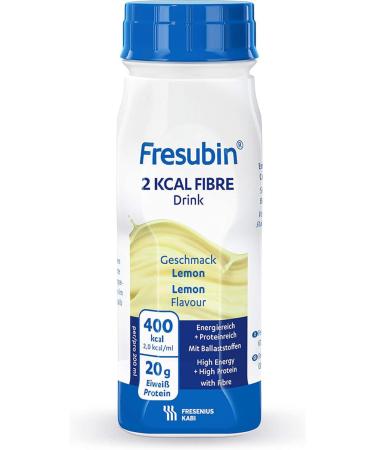 Fresenius Kabi Fresubin 2 kcal Fibre Drink - Lemon Flavor 4 x 200 ml Pack (1 x 2.75 kg) | Nutritional Supplement for Optimal Health | International Shipping Available - Buy Online on GoSupps.com