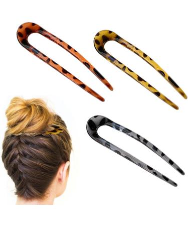 Vasemele 3 Pieces Uper Shape Hairpin Vintage U Shape Hairpin French Style Hairpin Hairpin Hairpin Bun Chopsticks Hairpins - Buy Online on GoSupps.com