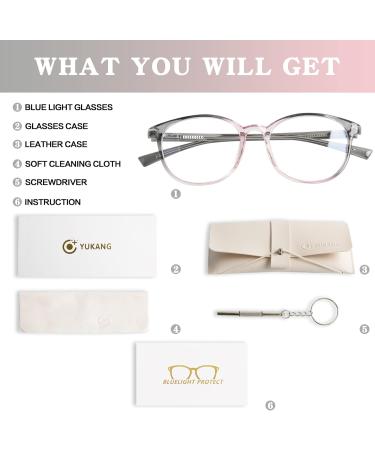 Yukang TR90 Blue Light Filter Glasses for Women | Super Light Gaming & Computer Goggles | Stylish Purple/Gray Design - Buy Online on GoSupps.com