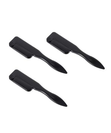 FRCOLOR 3Pcs Eyelash Comb Folding Eyelash Separator Curler Makeup Mascara Applicator Eyebrow Brush Cosmetic Tools (Black)
