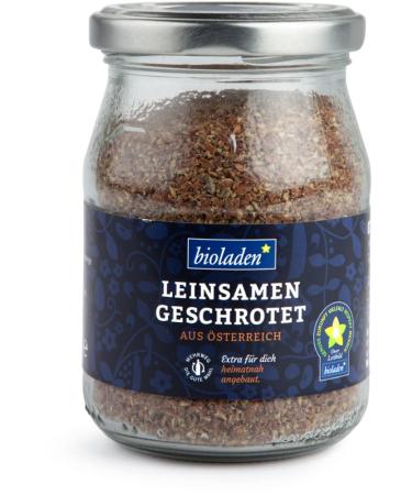 organic store ground linseed in a returnable glass jar (6 x 125 gr)