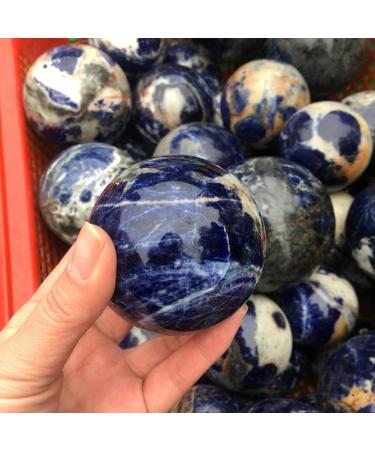 Natural Crystal Rough Crystal 1pcs Natural Blue-Veins Stone Round Ball Can be Used for Natural Stones Household - Buy Online on GoSupps.com