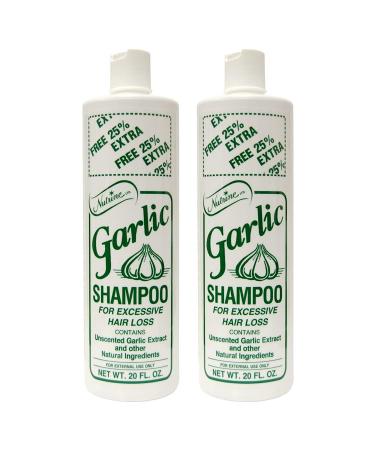 Nutrine Garlic Shampoo Unscented 20 Ounce (591ml) (Pack of 2)