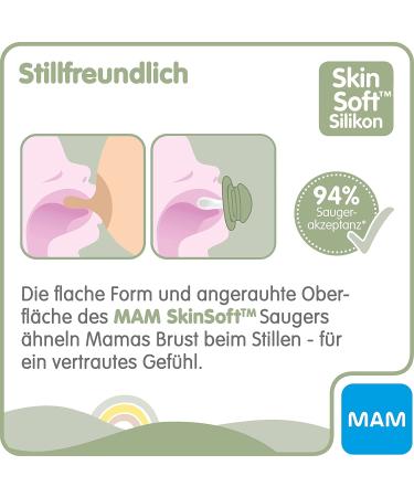 MAM Skin Soft Silicone Pacifier Set (6-16 Mo) - 2 Pack with Sterilization Box & NIP Strap | Shop Internationally - Buy Online on GoSupps.com