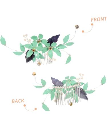 FOMIYES Hair Comb Hair Accessories Teasing Combs for Women Wedding Hair Accessories Hair Combs for Women Accessories Floral Hair Comb Wedding Headpiece for Bride Green Decor Bridal Metal - Buy Online on GoSupps.com